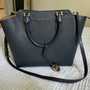 Navy Michael Kors Hayes Satchel